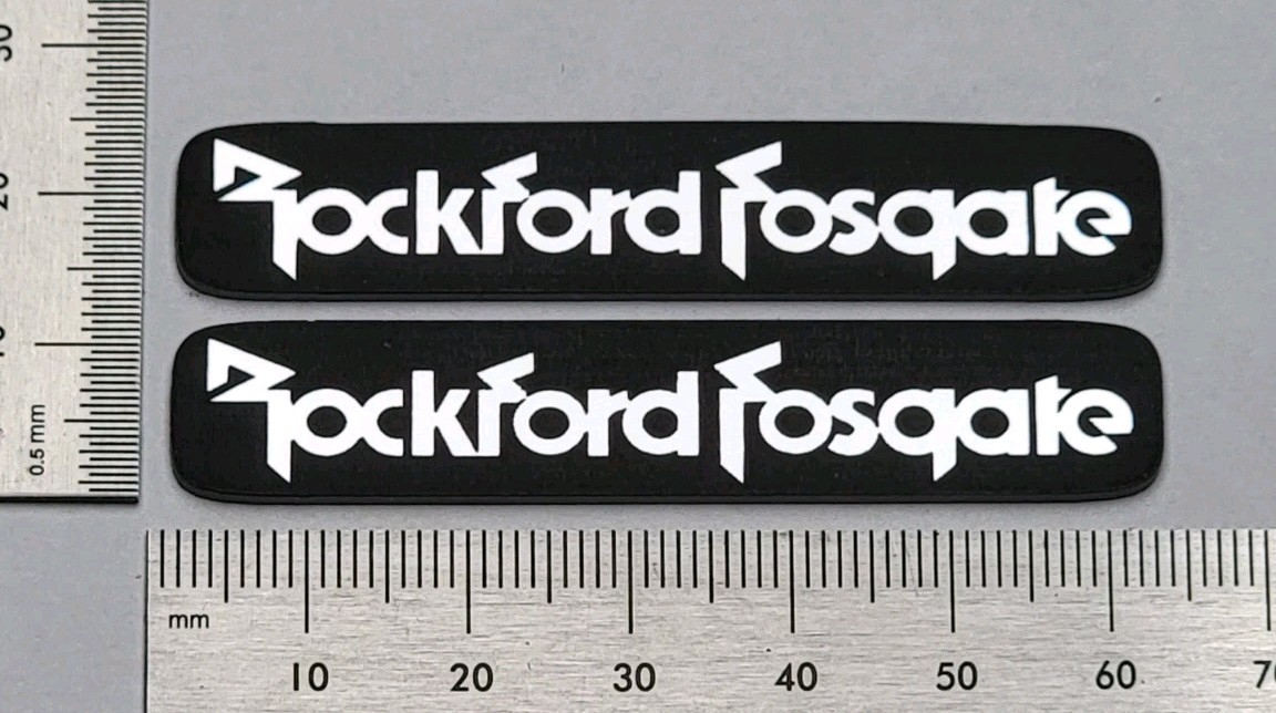 Rockford Fosgate Premium Speaker Badge Emblem Logo Large Pair With Adhesive