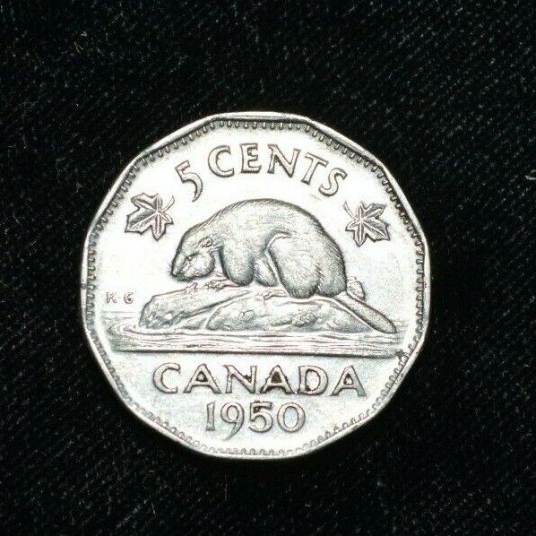 1950 Canada 5 Cents Coin
