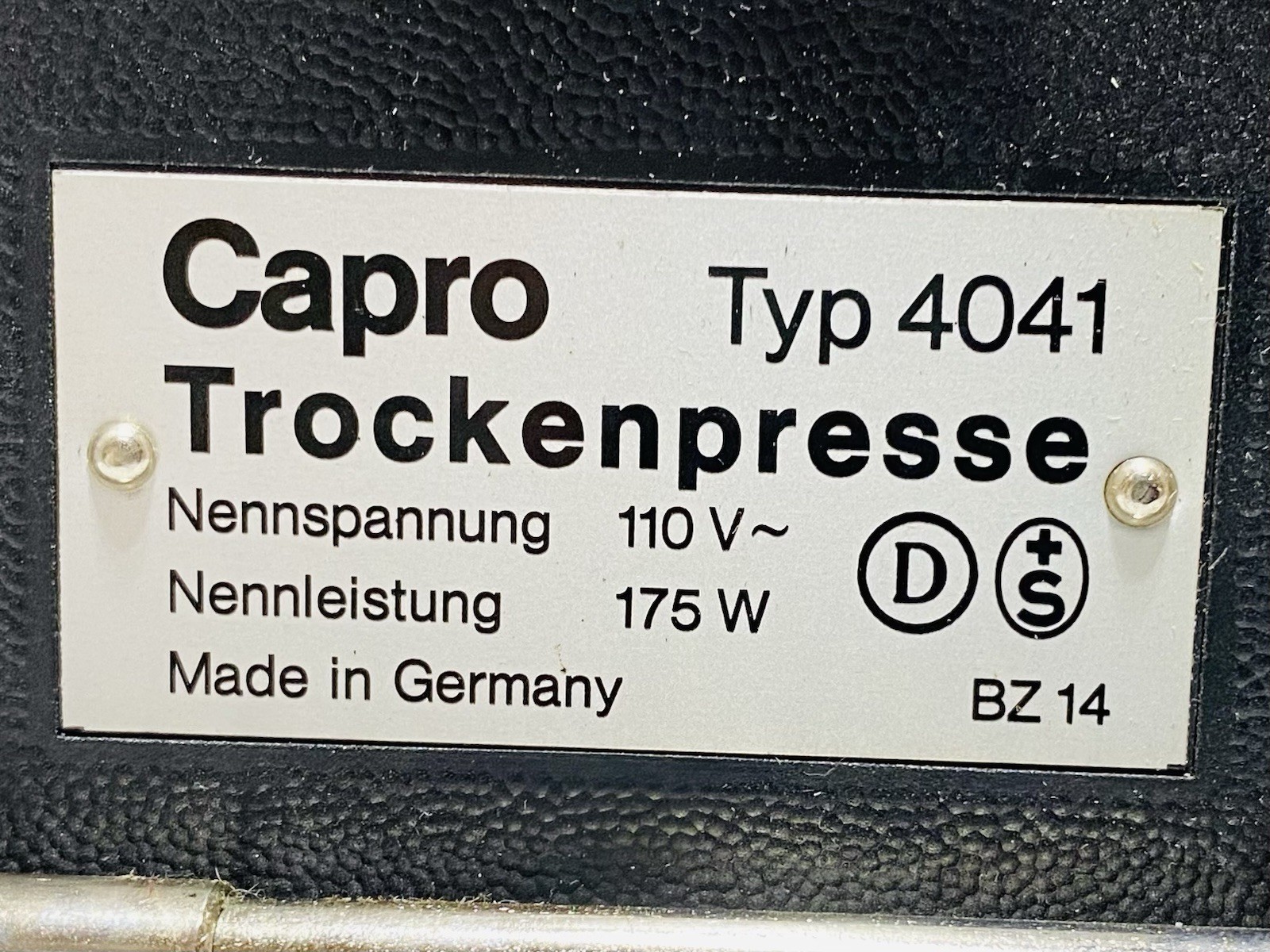 Vtg Capro Trockenpresse 4041 Photo Paper Dryer Drying Press Germany Electric 110