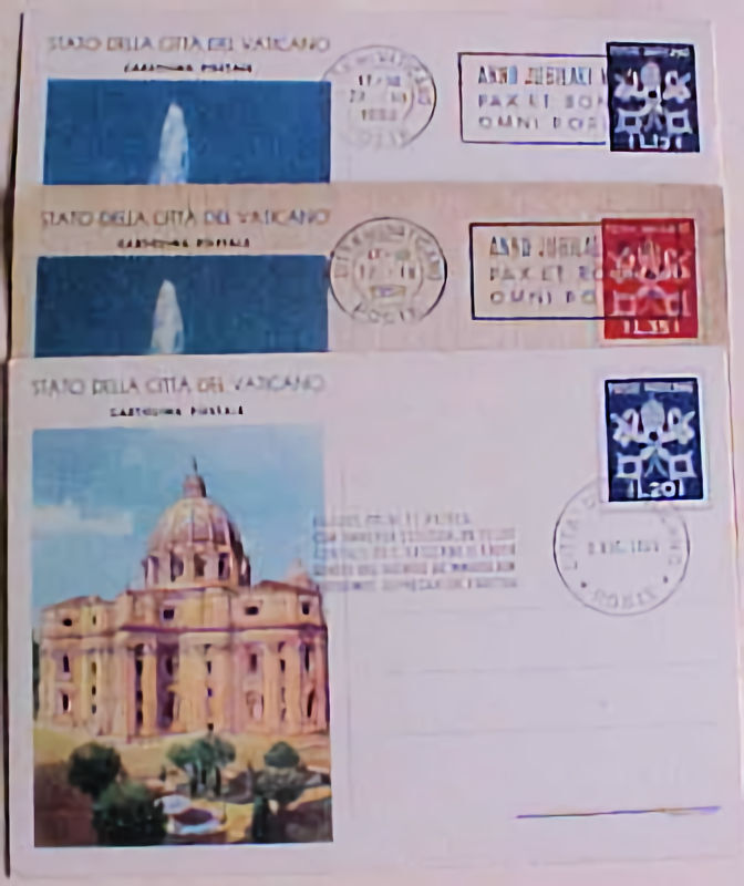 VATICAN  POSTAL CARDS 4 DIFF CAT 100E 1950/65 (=$113.00)