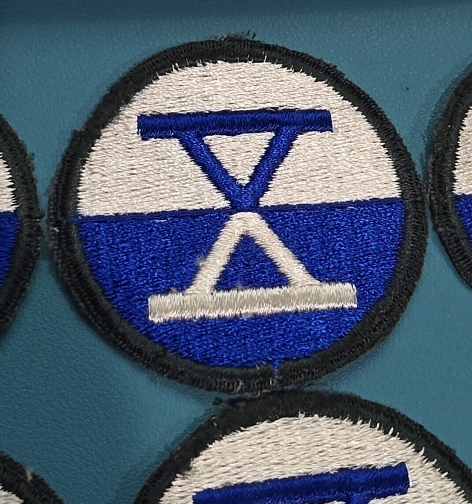 10th Army Corps Patch-Cut Edge-Snow Back--Original WW-II-1 Patch*