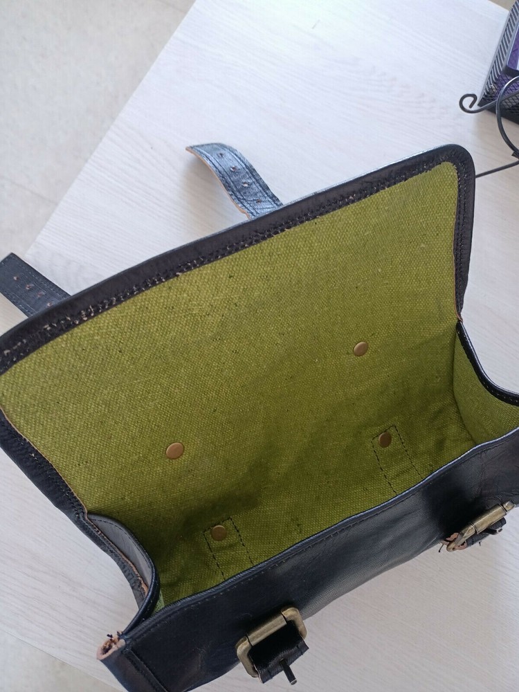 Luggage Handlebar Tool Leather Motorcycle Front Fork Saddle Bag Storage Pouch