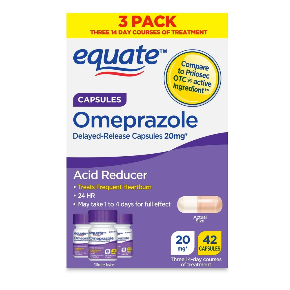 Equate Omeprazole 20mg Delayed Release Acid Reducer Tablets 42 Tablets