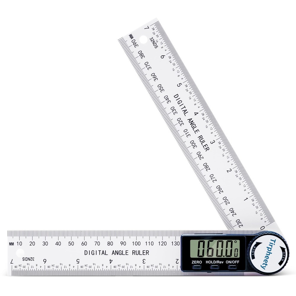 Tirpheety Digital Angle Finder Protractor, 3rd Generation Quick 7inch, White