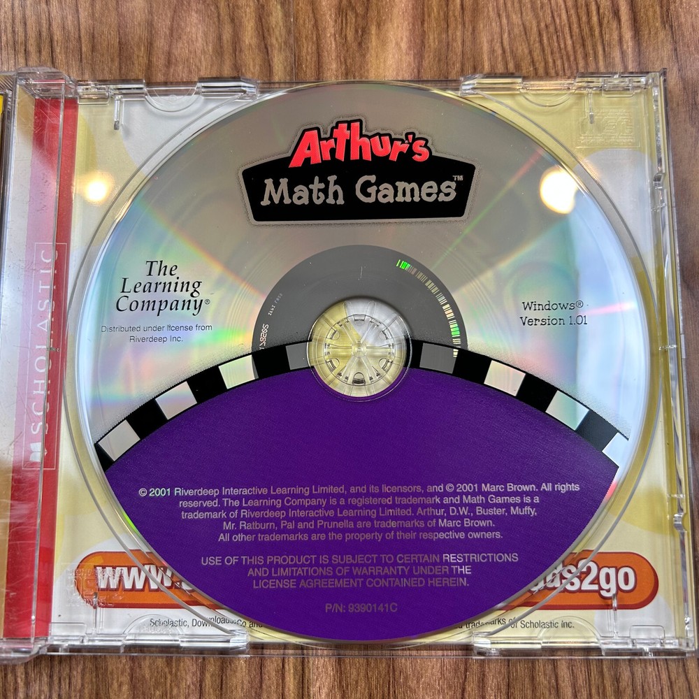 Arthur's Thinking Games Math Reading + 2nd Grade CD-ROMs Learning Co. Aardvark