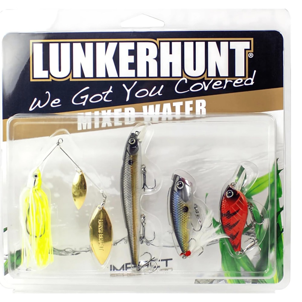 LUNKERHUNT Mixed Water Crankbaits – 4-Pack | Small,