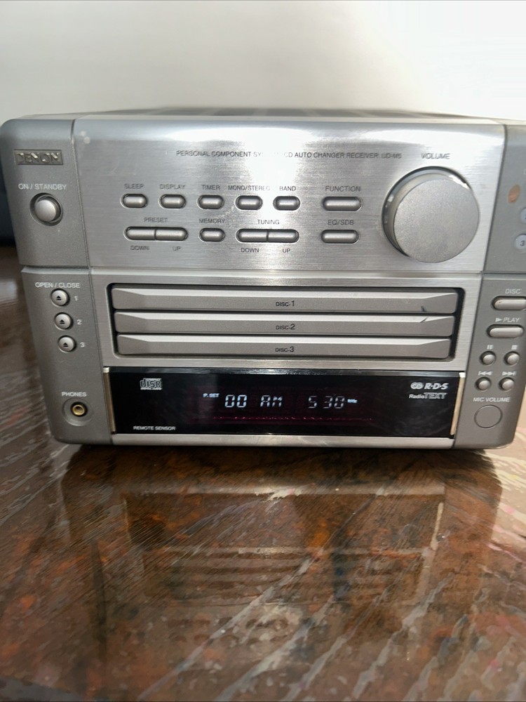 Denon UD-M5 Personal Component System CD Receiver 3 Disc Working With Remote