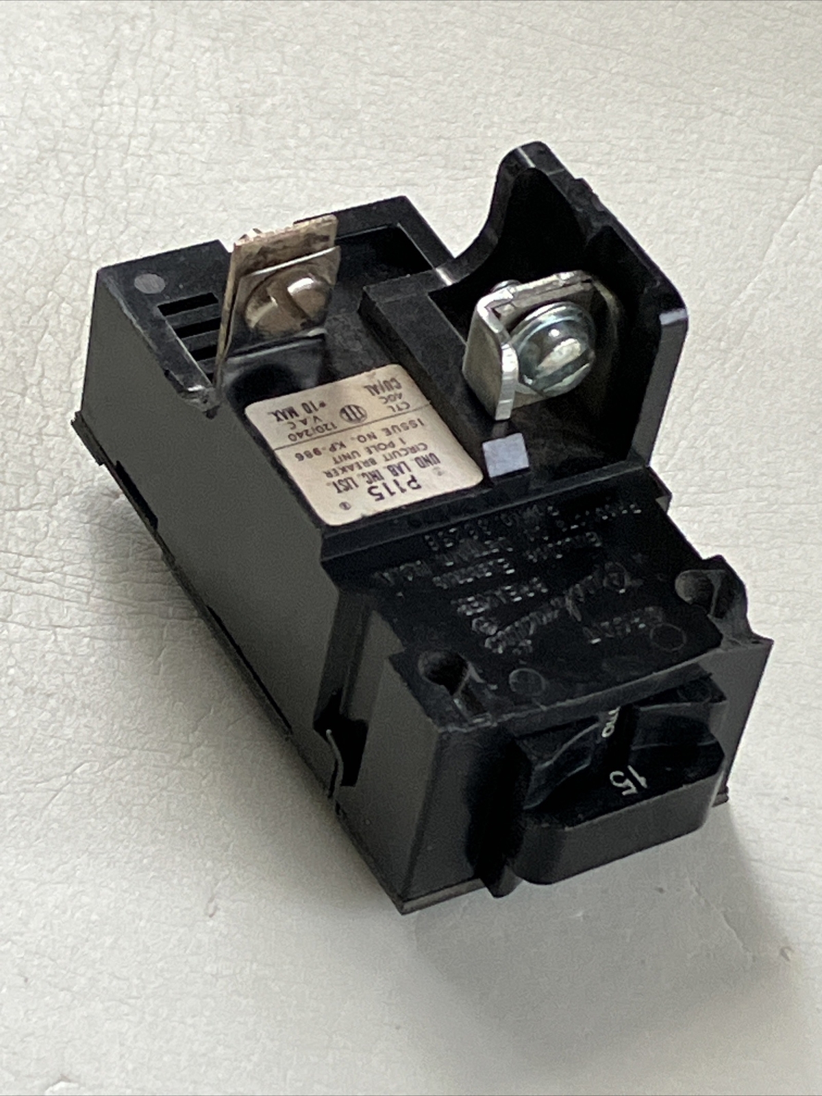 Bulldog P115, 15 Amp, 120 Volt, 1 Pole Pushmatic Circuit Breaker FREE SHIPPING!!