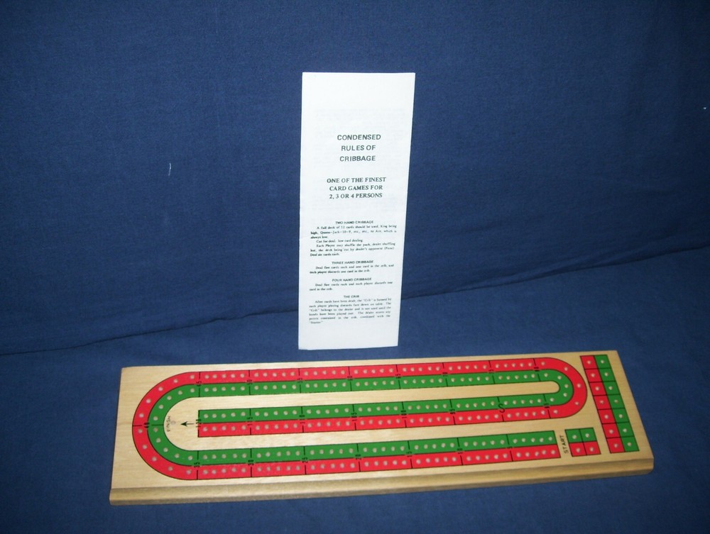 Vintage Cribbage Board Cardinal Solid Wood No. 62