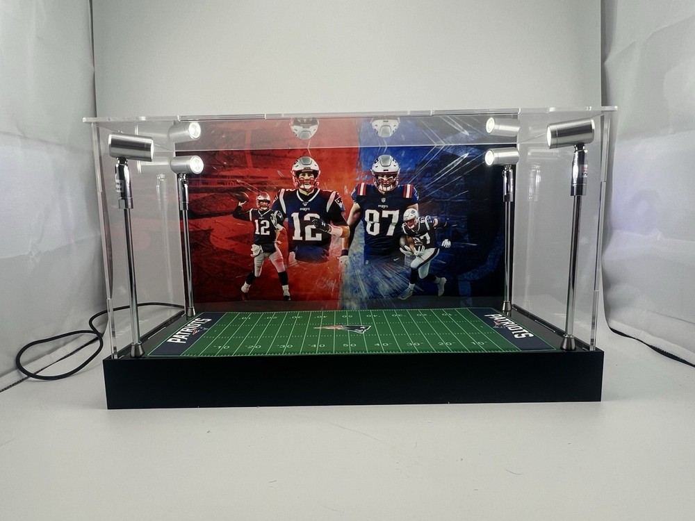 Tom Brady & Rob Gronkowski Custom 2-3 Card PSA Display Case W/ LED Lights