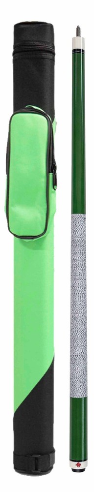 Package Set - Green Pool Cue & 1x1 Two Tone Case.