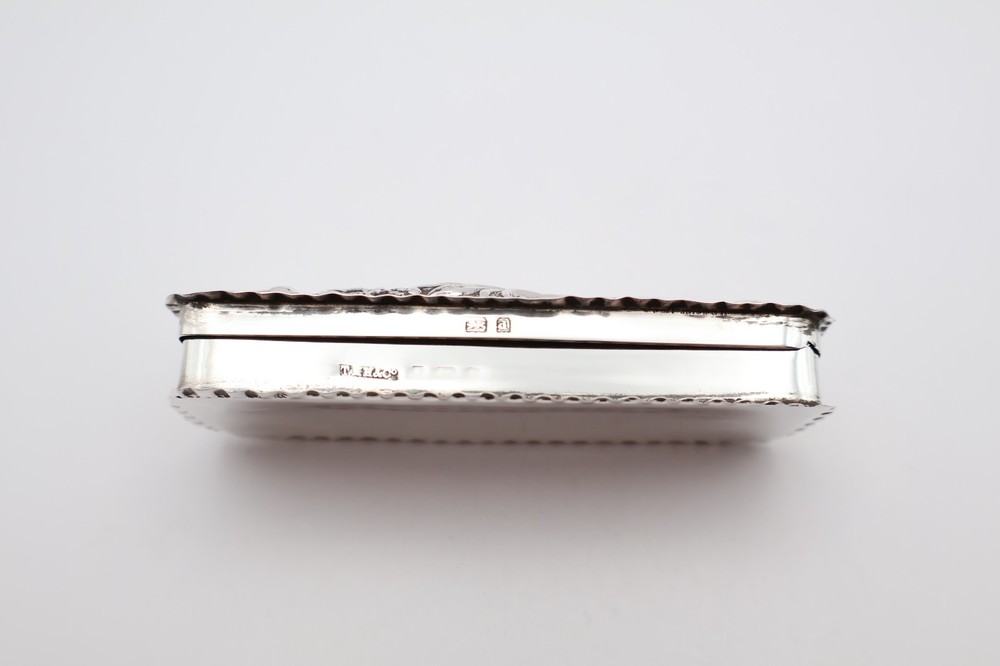 Antique Solid Silver Repousse Trinket Box Hallmarked Birmingham 1903