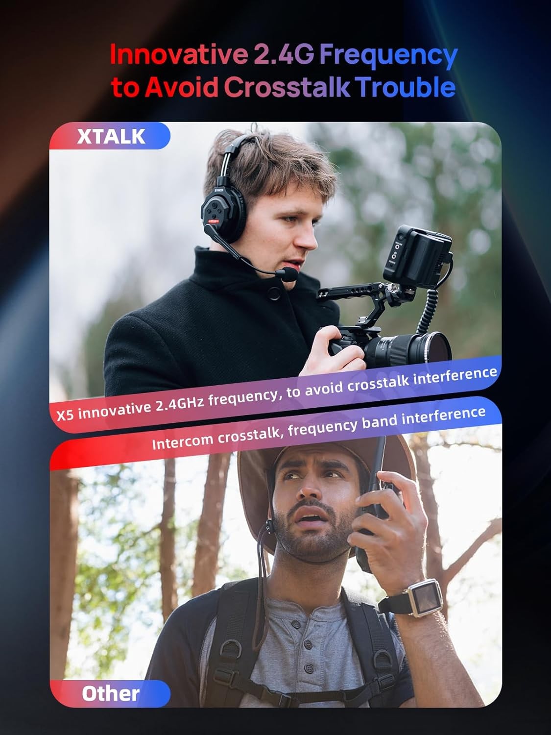 SYNCO XTALK Wireless Intercom Headset Team Communication System Full Duplex 4PCS