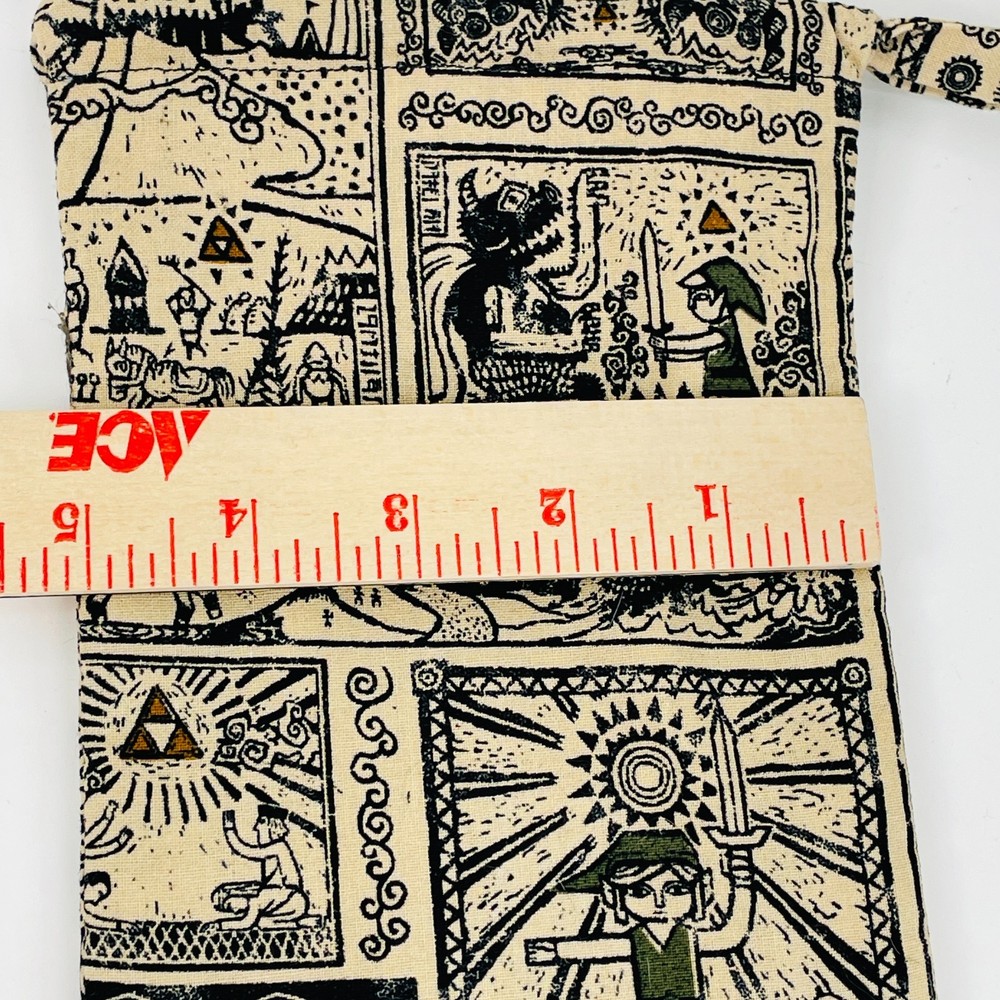 Zelda Link Fabric Drawstring Storage Bag Small 7.5"x5"
