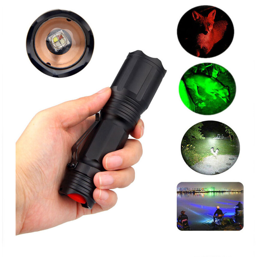 New USB Charging LED Flashlight Retractable Zoom Mini Flashlight 4 Light Source