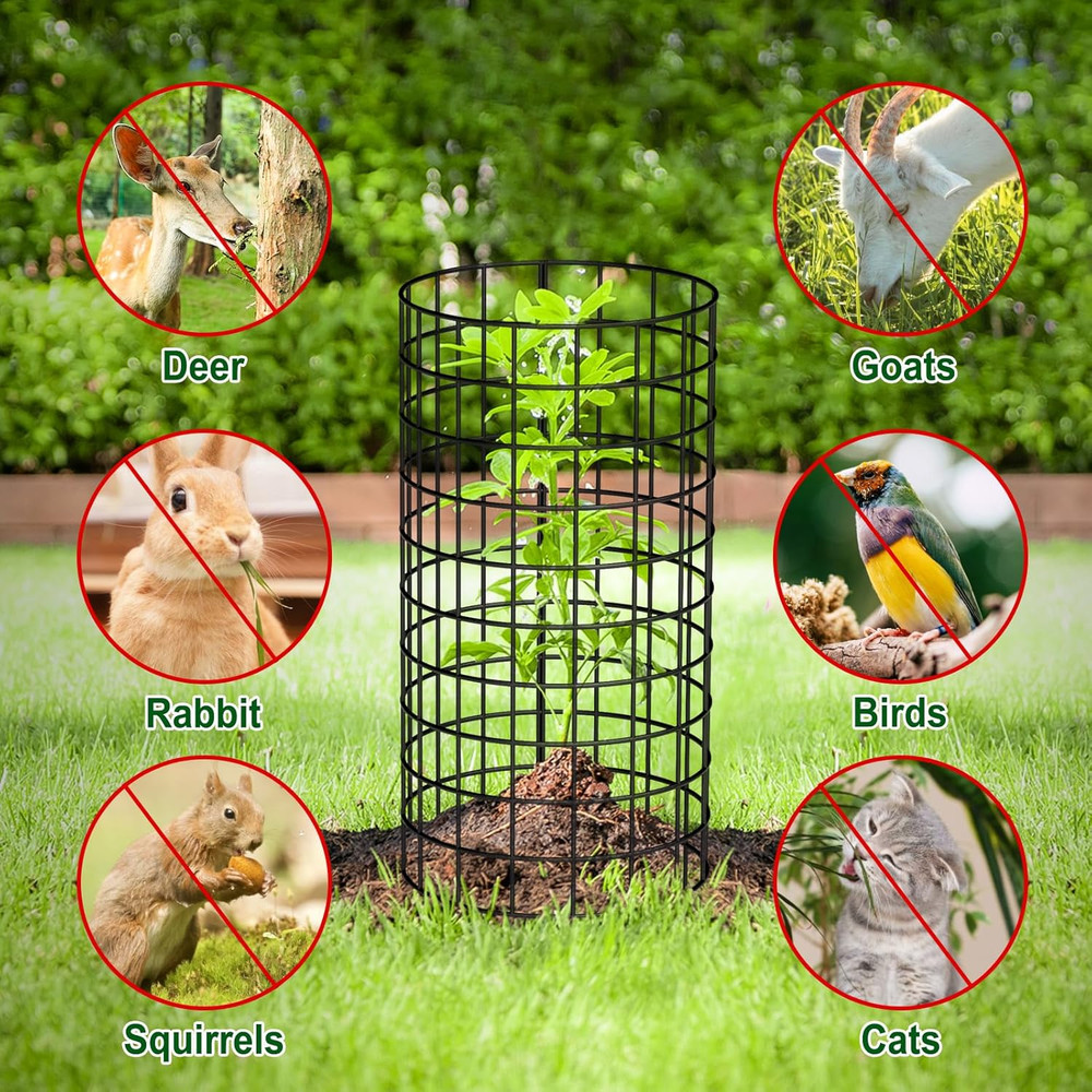 8 Pcs Metal Tree Trunk Protector Guard, 48" Mesh Tree Guards Trunk Protector wit