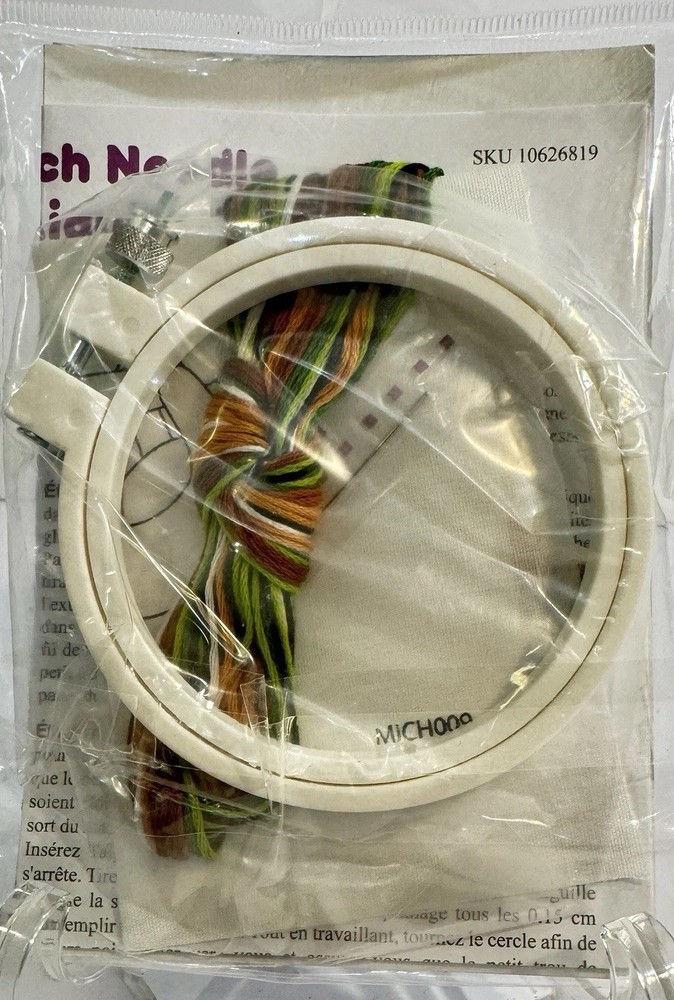 Loops & Threads Sloth Punch Needle Kit 3.5 Inches Round Quick And Easy