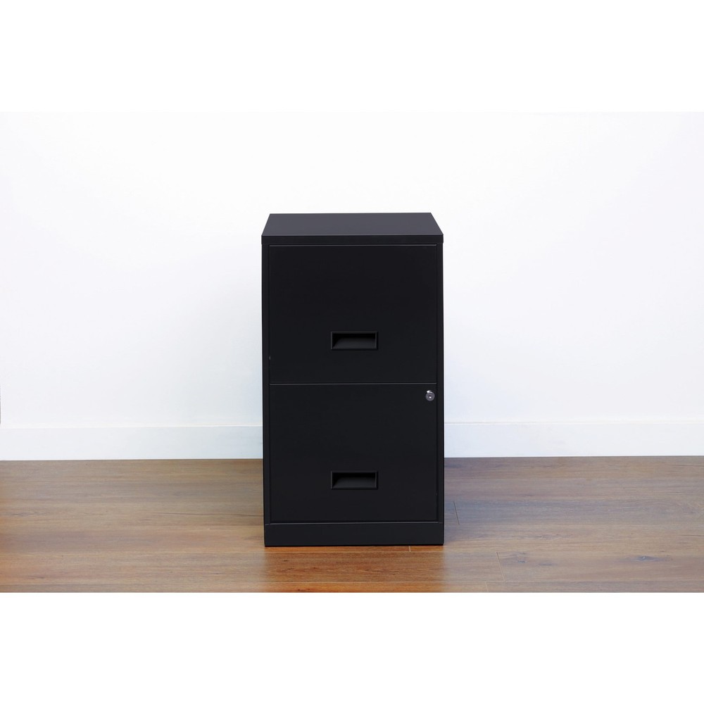18" Deep 2 Drawer Letter Width Vertical File Cabinet, Black