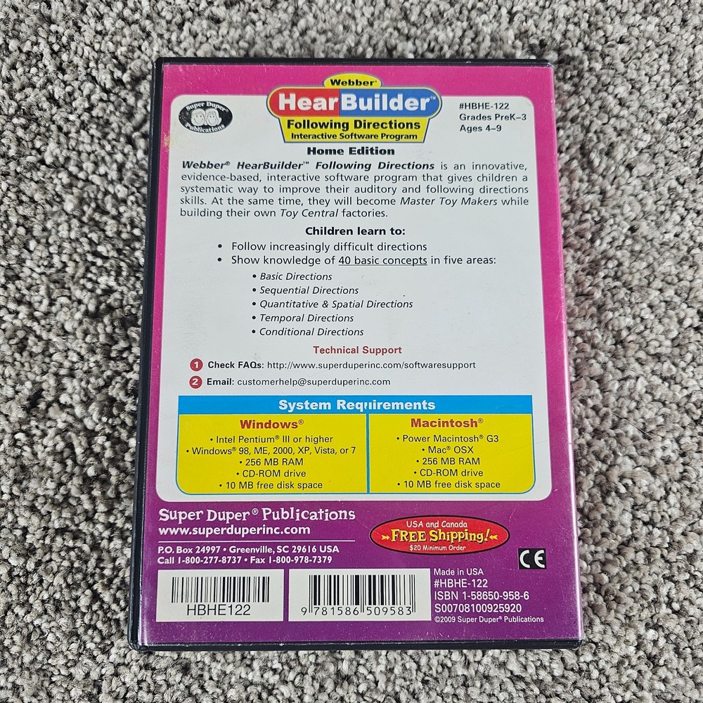 Webber HearBuilder Following Direction & Basic Concepts Home Edition CD HBHE-122