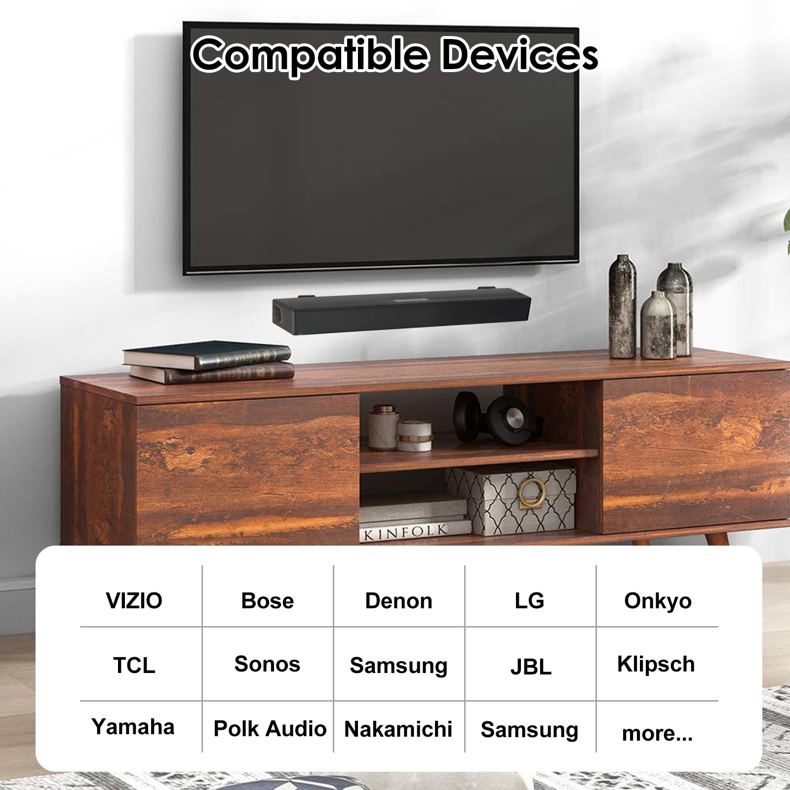 Universal Soundbar Wall Mount Speaker Bracket for Samsung, Sony, LG, Vizio, JBL