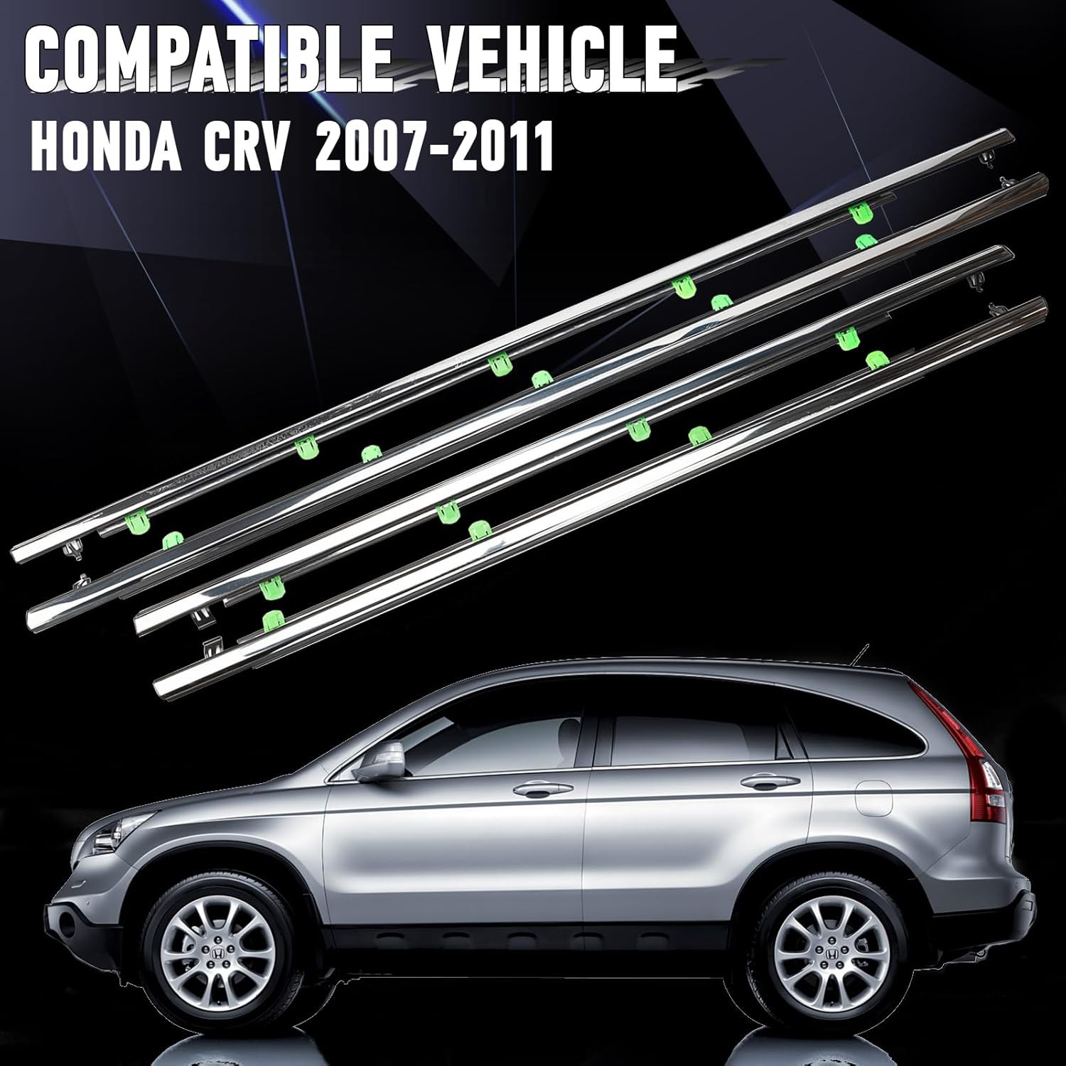 Door Window Trim Seal Weather Stripping Moulding Belt Glass Sweep CRV 2007-2011