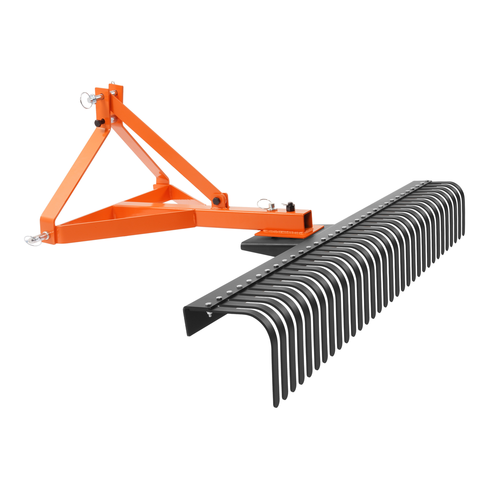 3-Point Landscape Rock Rake 60" Garden Tool For Cat 1 Tractor 360° Grass Comb