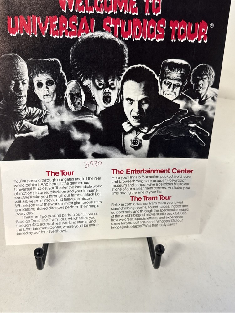 Universal Studios Hollywood Studio Show Guide 1980 With Universal Monsters