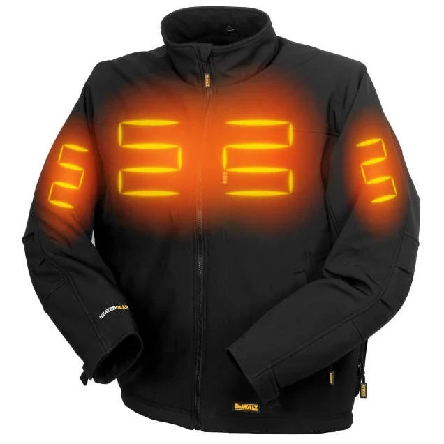 NEW!!!   SMALL DEWALT DCHJ060ABD1-S Black Soft Shell Heated Work Jacket w/batt.