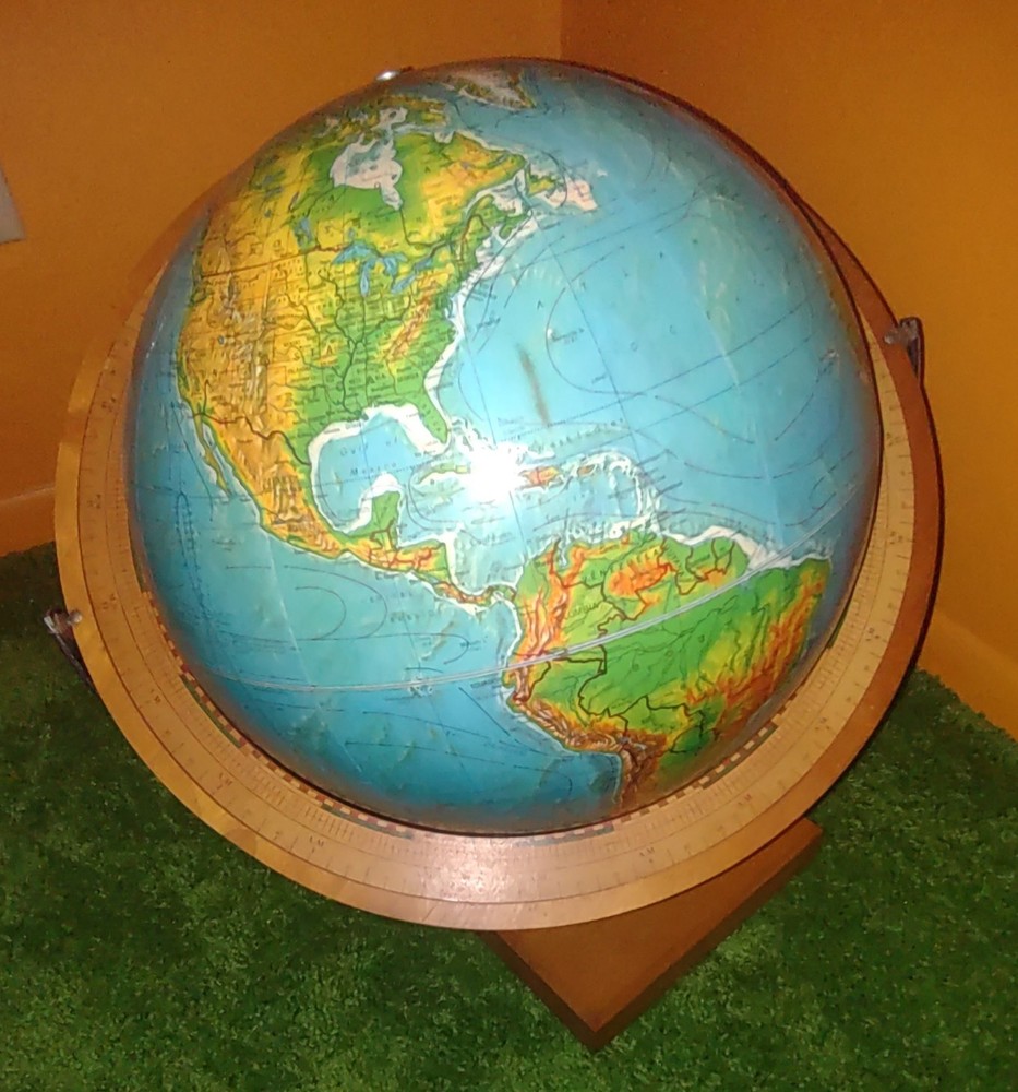 DENOYER-GEPPERT 1969 Geocraft 16" GLOBE Visual Relief Edited By C.B. Odell