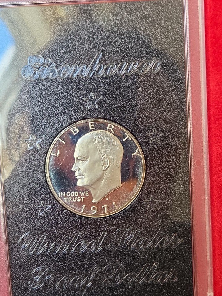 1971 S Eisenhower Dollar 40% Silver Proof w/ Box