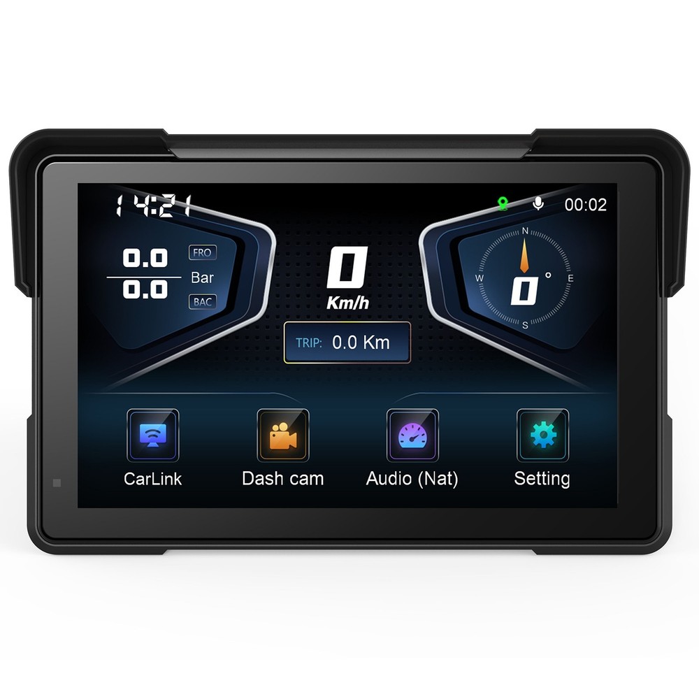 Motorcycle Dashcam 7inch Touchscreen Loop Recording GPS Tracking Bluetooth V4.0