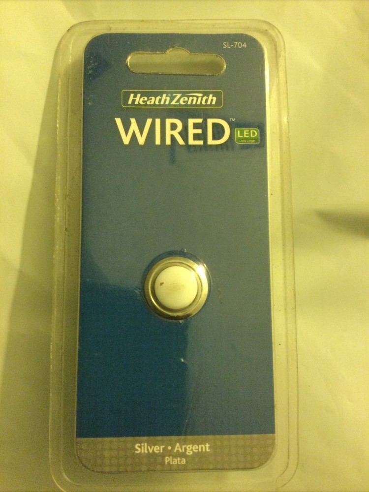 Heath Zenith 228052 Wired Replacement Button, Silver Rim with Lighted Pearl Cent
