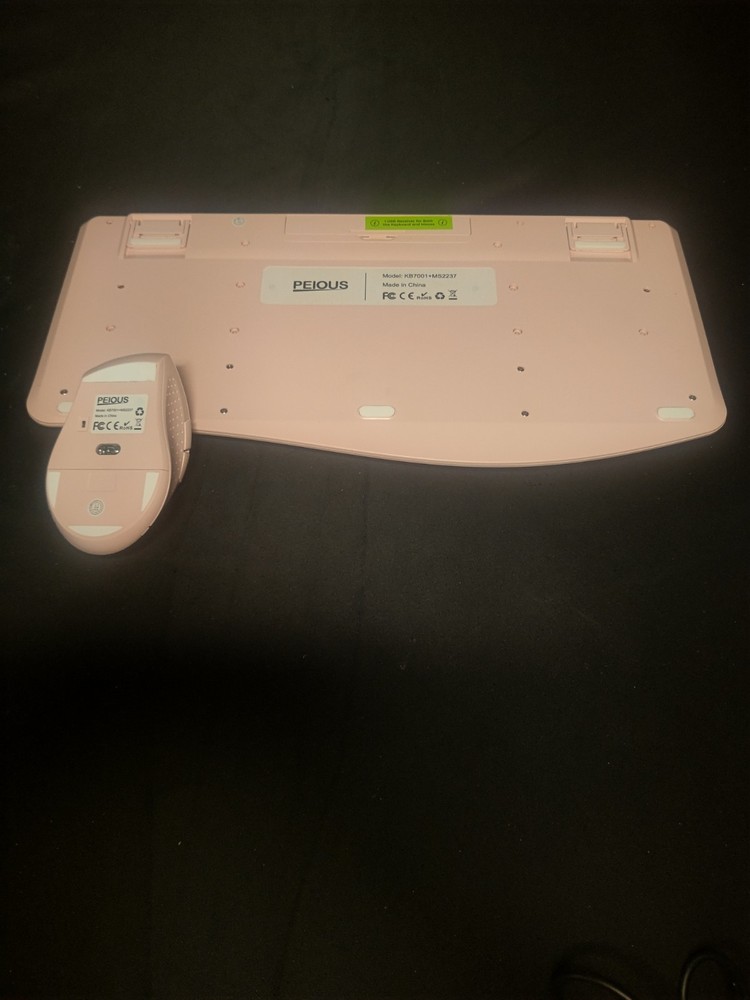 PEIOUS 2.4G Wireless Keyboard & Mouse Combo - Light Pink