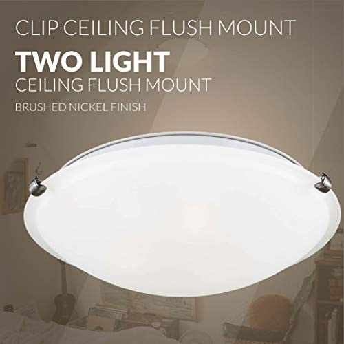 7543502-962 Two 7543502-962-Two Light Ceiling Flush Mount, Brushed Two - Light