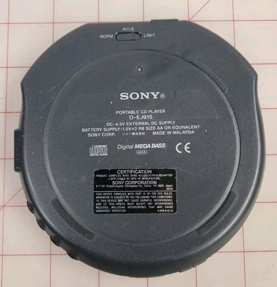 Sony Portable CD Player Walkman D-EJ915 Tested Works