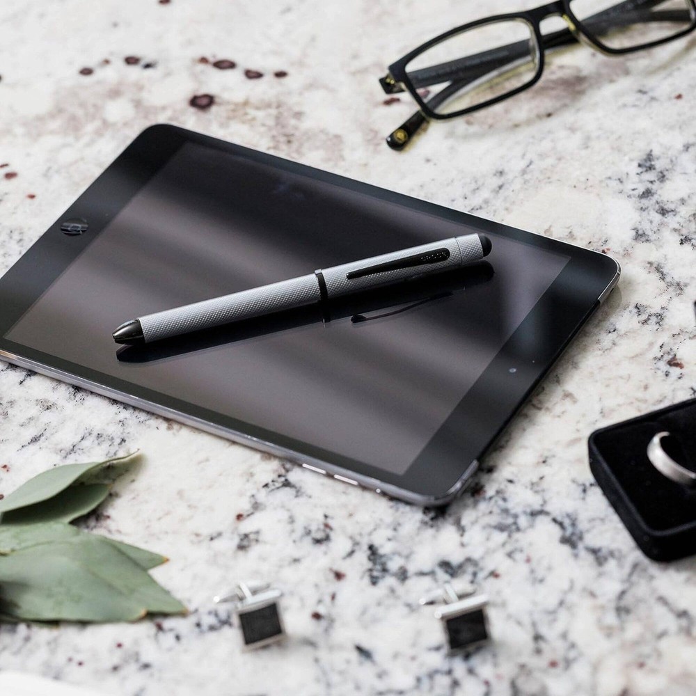 Cross Multifunction Pen Tech3+ Dark Blue PVD Diamond Pattern AT0090-25