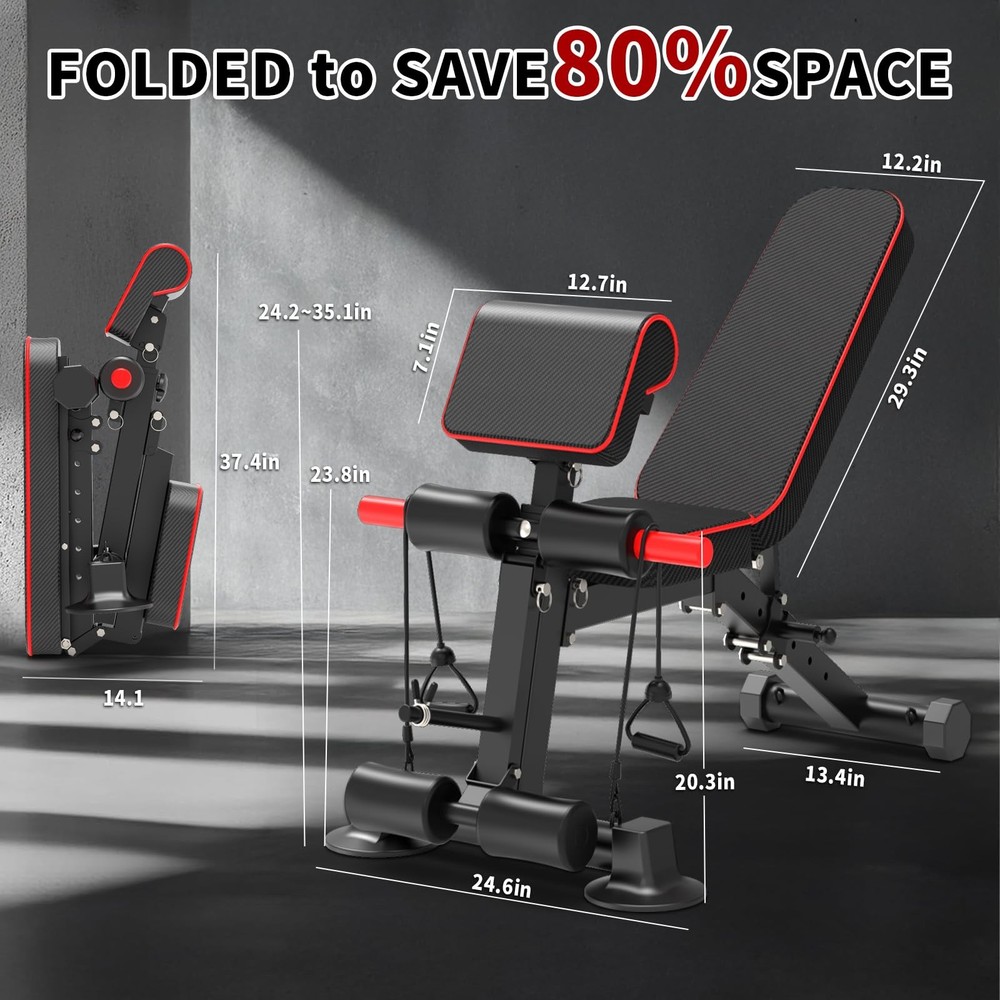 Adjustable Weight Bench - Utility workout Benches for Exercise, Free Installa...