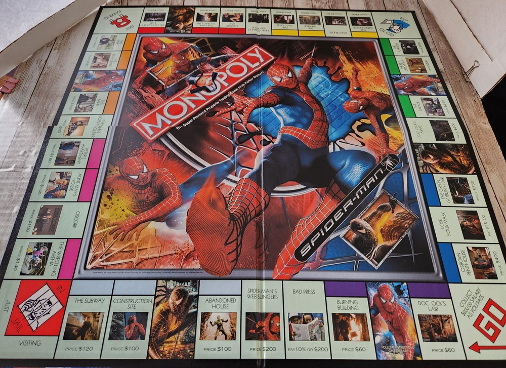 Marvel Spiderman Monopoly Replacement Game Board
