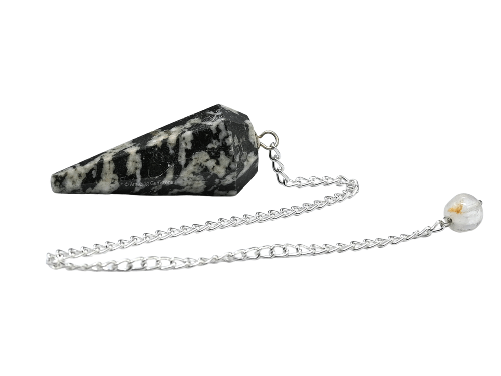 Black & White Tourmaline Dowsing Crystal Pendulum
