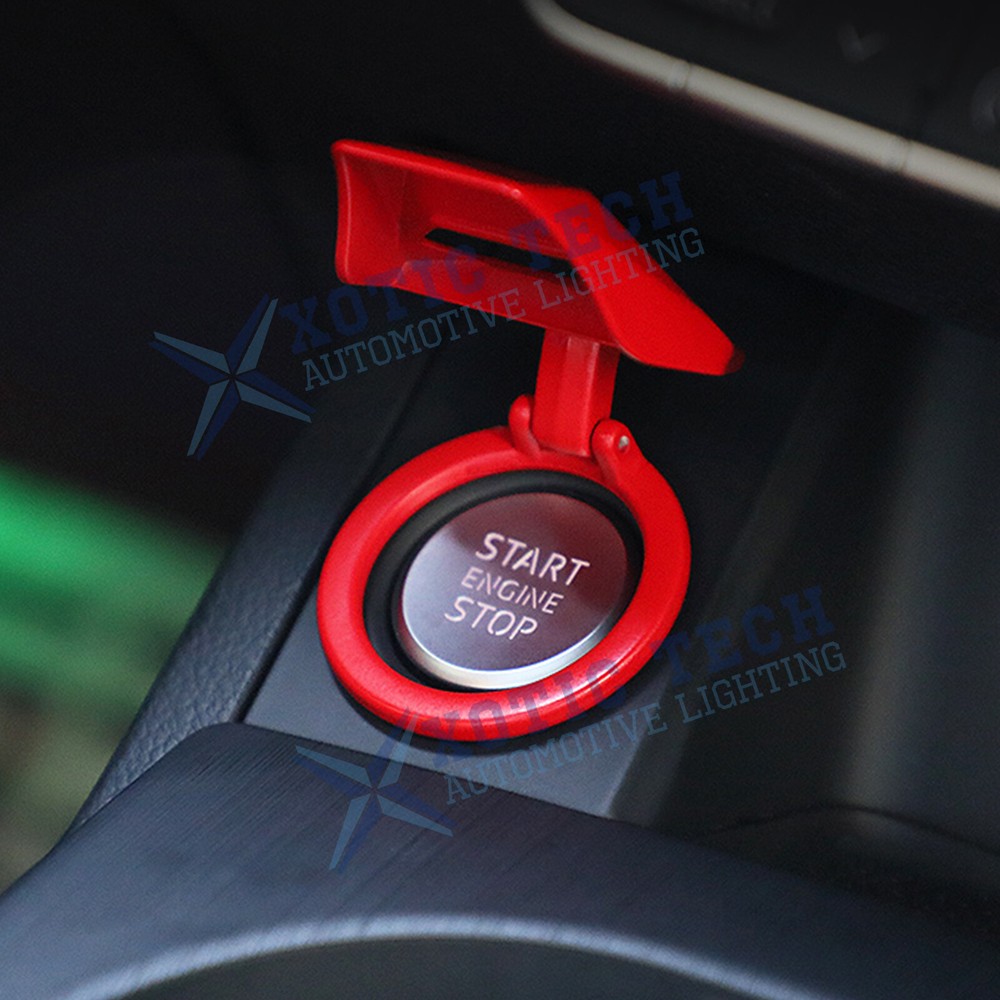 Gloss Red Engine Start Stop Push Button Switch Decor Cover Trim Car Accessories