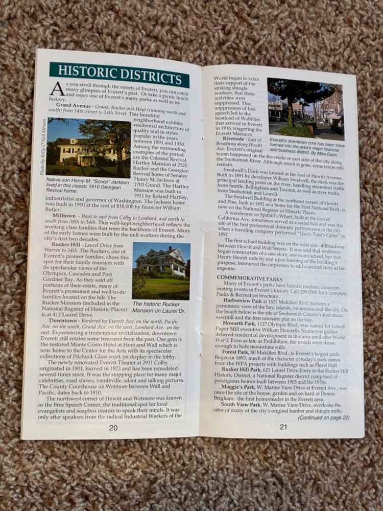 EVERETT WASHINGTON, Visitors Guide and Map, 1995