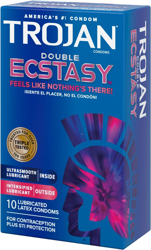 Double Ecstasy Lubricated Condoms - 10 Count