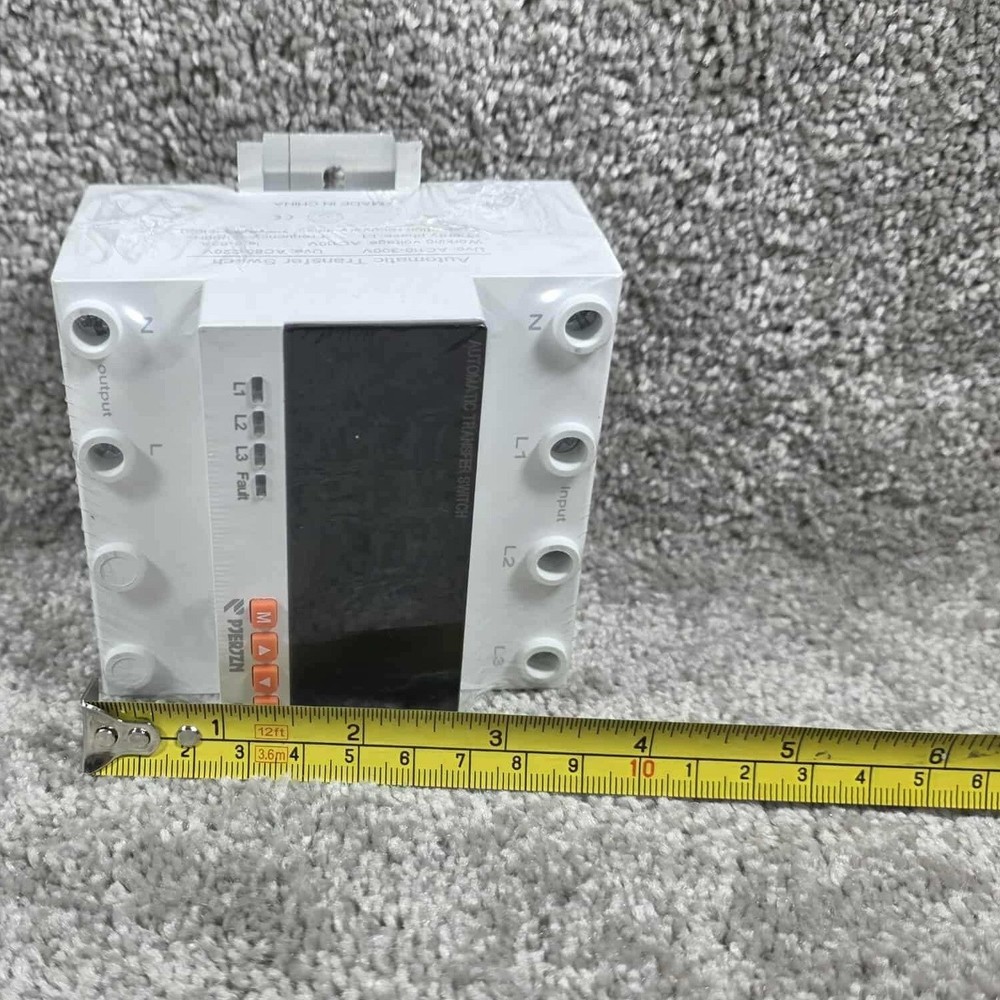 PJERJZN Automatic Transfer Switch White AC110V 63A DIN Rail Mount