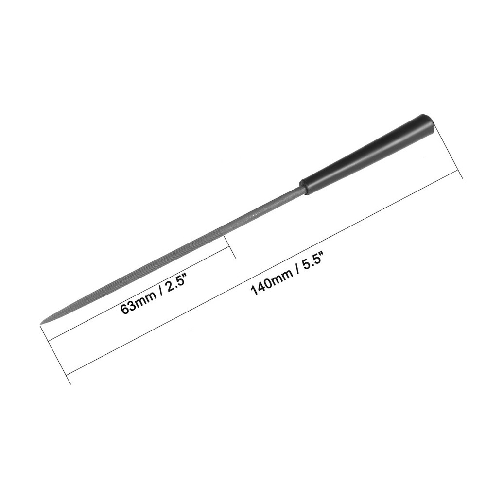 5pcs Second Cut Steel Round Needle File with Plastic Handle