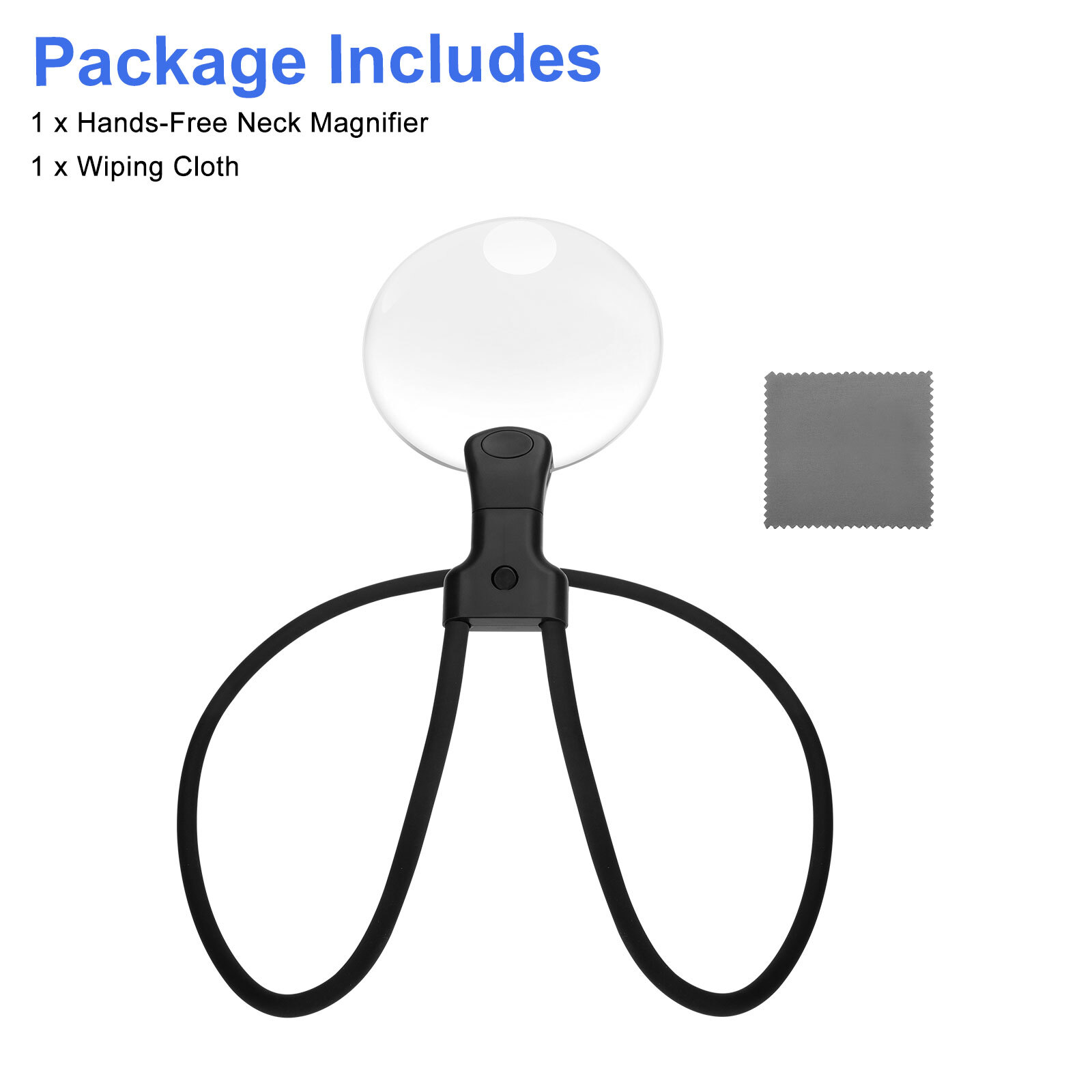 3X Detachable Hands-Free Neck Wear Magnifying Glass for Low Vision Seniors