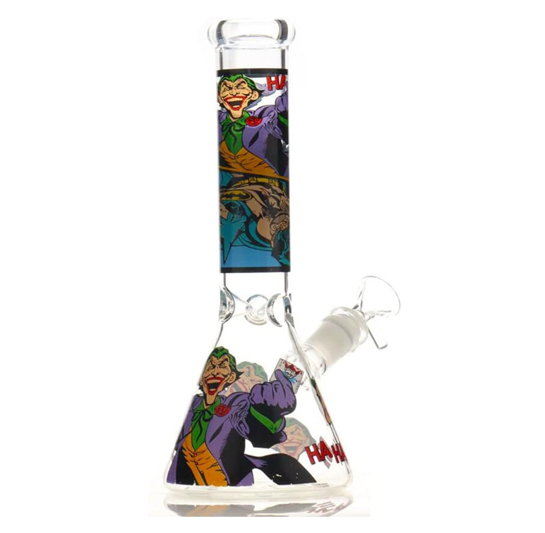 10 inch JOKER Heavy Glass Bong Water Pipe Smoking Bong Beaker 14mm Bowl hookah