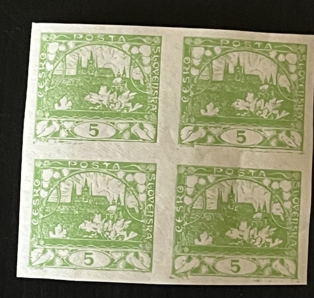 CZECHOSLOVAKIA - 1918, Imperforated Blocks - MNH