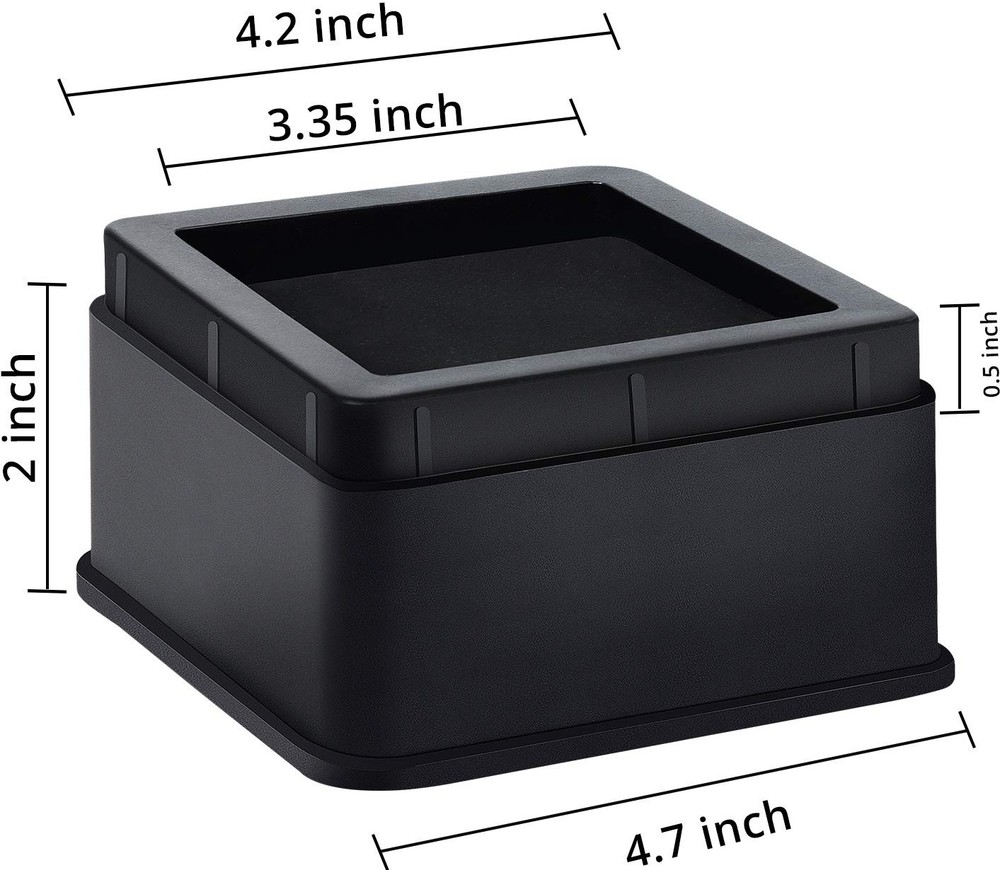 Utopia Bedding Bed Risers 2 Inch - Pack of 8 - 2 (Pack 8), Black