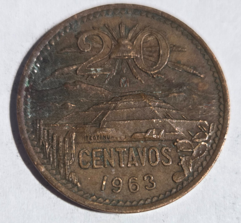 1963 Mexico 20 Centavos KM-440