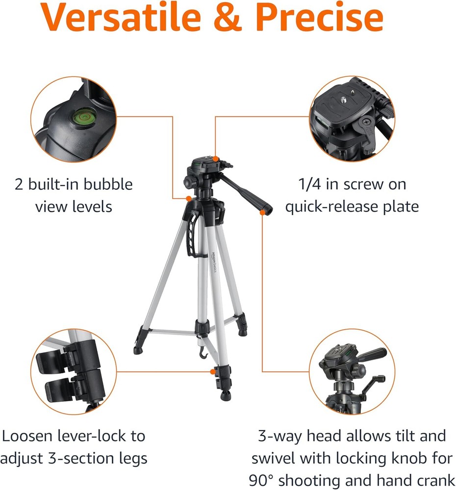 AmazonBasics WT3540 Lightweight Tripod with Bag